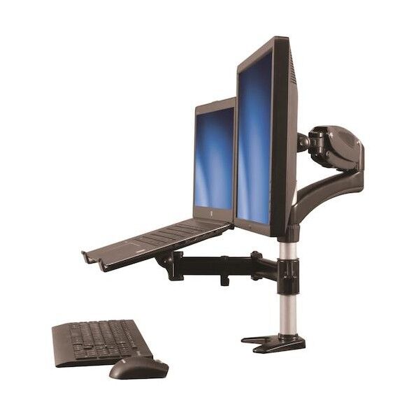 モニターアーム/1画面/最大27インチ/多関節/ノートPCトレイ付き ARMUNONB 1個