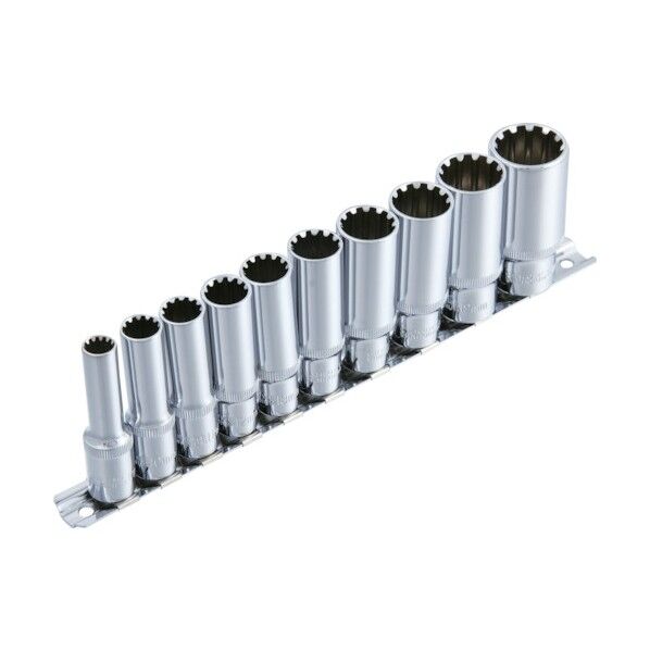 スエカゲ 3/8DR.10PC.スプラインディープソケットハンガーセット