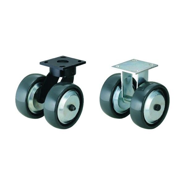 重量用キングピンレスキャスター双輪プレートタイプ