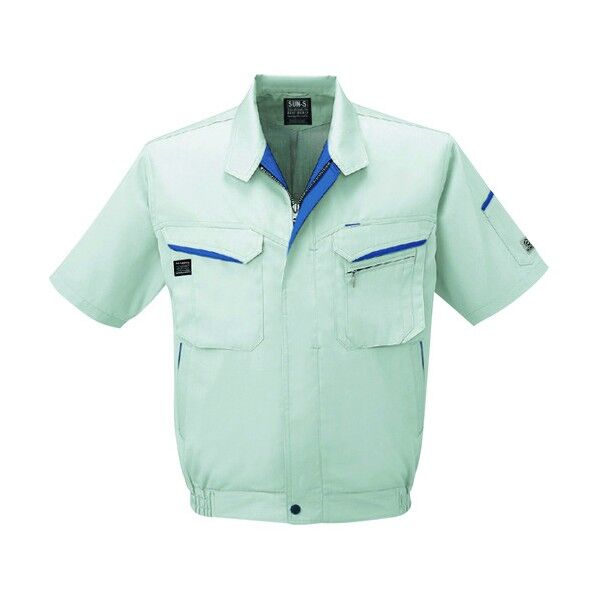 夏 半袖ブルゾン シルバー色 LLサイズ WA10470-6-LL 1点