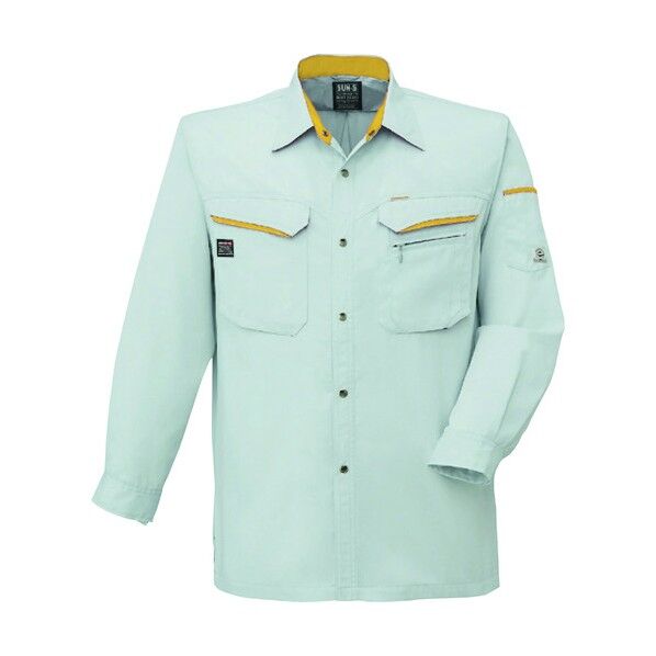 夏 長袖シャツ シルバーXマスタード色 Mサイズ WA10479-60-M 1点