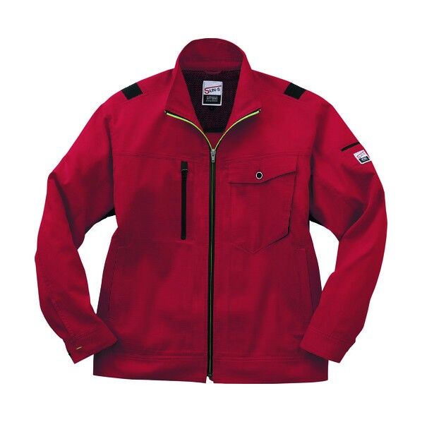 夏 長袖ブルゾン レッド色 XLサイズ WA11811-8-XL 1点