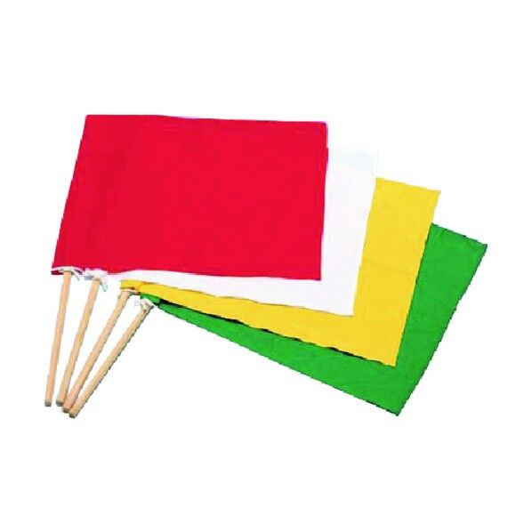 布製手旗 棒(φ12X550mm)付 赤 660-A 1点