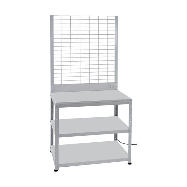 スーパーラックデスク型メッシュパネル式 コンセント付 アジャスター付 BDD-993L1TNCW 1台