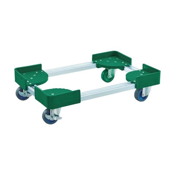 伸縮式コンテナ台車 (スチール4輪タイプ・エアーキャスター・ストッパー付)