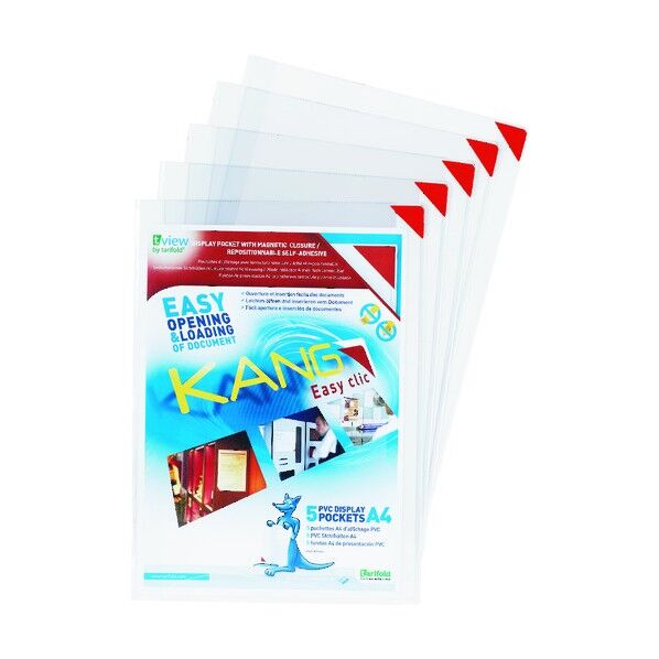 カング イージークリック 粘着タイプ A4サイズ レッド 194770 5枚