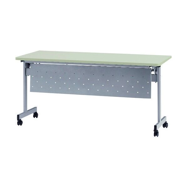 天板跳上式スタックテーブル(パネル付) 1500×600mm 天板色:ニューグレー HSN-1560P-NG 1点