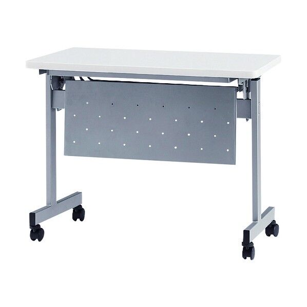 天板跳上式スタックテーブル(パネル付) 1200×450mm 天板色:ホワイト HSN-1245P-W 1点