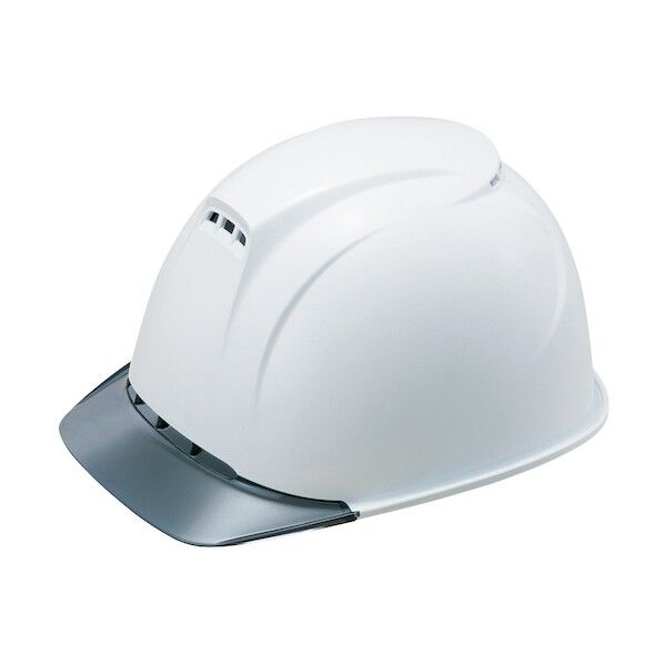 エアライト搭載遮熱ヘルメット 二層構造高通気タイプ 溝付 ABS製 透明ひさしグレー 帽体ホワイト 1830-JZ2-V2-SNW9-J 1個