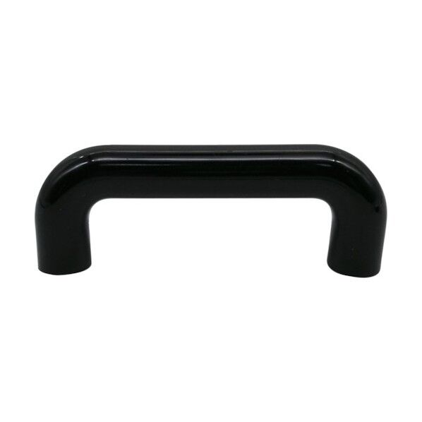 丸棒取手 PS樹脂 黒 全長80mm 全高28mm ピッチ68mm めねじM4深さ15 (B1トラスタッピンねじM4×30 2本付) MAPS-68BK 1点