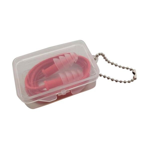 まとめ買い 耳栓シリコンフランジ型 金属探知反応タイプ(コード付き、ケース入り) DEP-209SC50P 50組