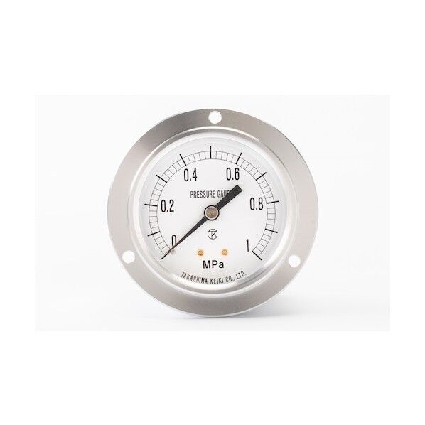 一般真空計(D枠埋込型・縁あり・中心ネジ・φ60)圧力レンジ0.0～ー0.1MPa R1/4 1020901 1点