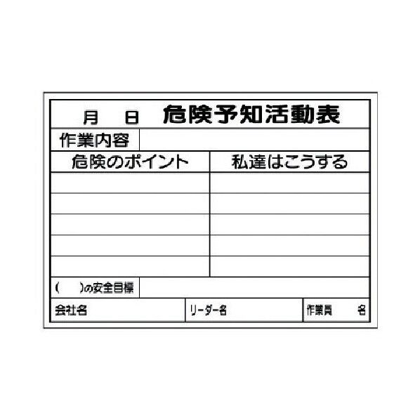 危険予知活動表書込み用紙