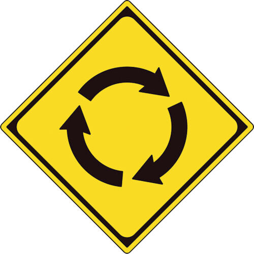 警戒標識(201の2)ロータリーあり