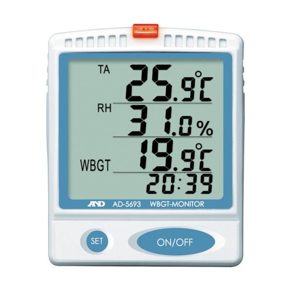 壁掛・卓上型熱中症指数モニター 239 x 109 x 33 mm AD5693 1点