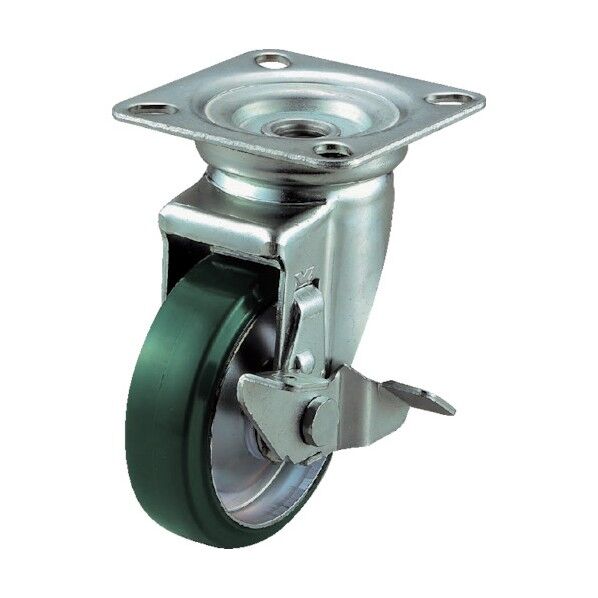 プレート式キャスター Jシリーズ (プレス製ウレタン車) 自在ストッパー付