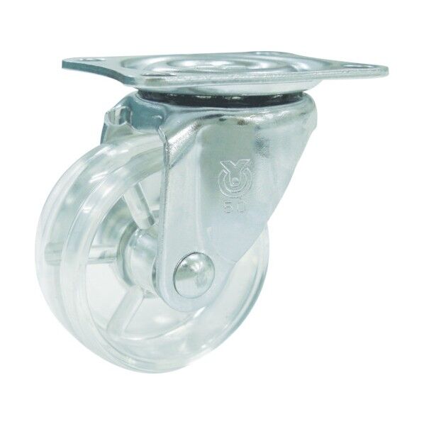 プレート式キャスター スケルトンキャスター (ポリカーボネート車) 自在