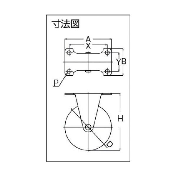 プレート式キャスター SUS-Eシリーズ (ナイロン車・ステンレス金具) 固定