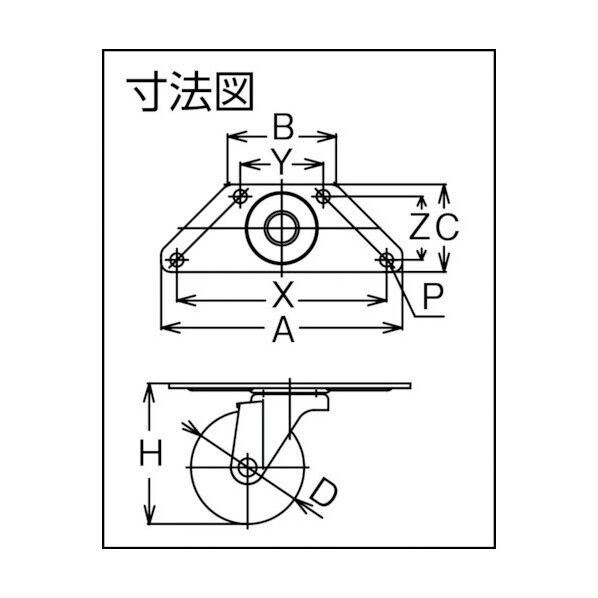 コーナーキャスター SGCシリーズ (エラストマー車) 自在