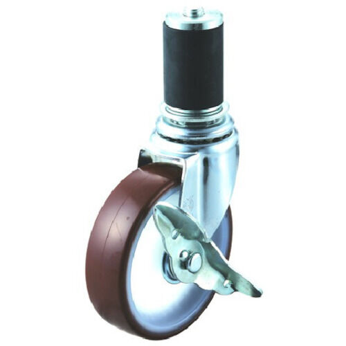 ゴムパイプ差込式キャスター自在車S付き ウレタン車輪