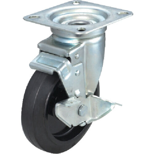 産業用キャスターシングルS付自在車 ナイロンホイルゴム車輪