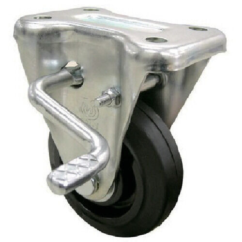 産業用キャスター左S付固定車 ナイロンホイルゴム車輪