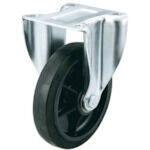 プレート式キャスター固定車150径ナイロンホイルゴム車輪 NWRK2-150 1