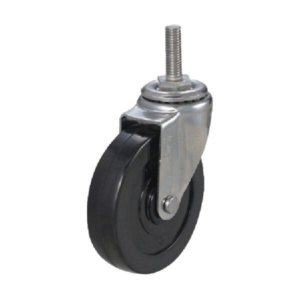ねじ込みキャスターステンレス製自在車 ハードゴム車輪