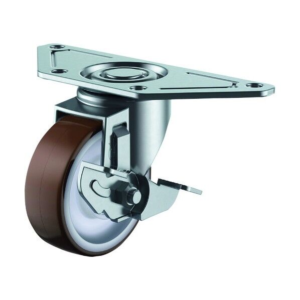 コーナー用キャスター自在車ストッパー付 75径ウレタン車輪ベアリング入 SGC-75UHFDS 1点