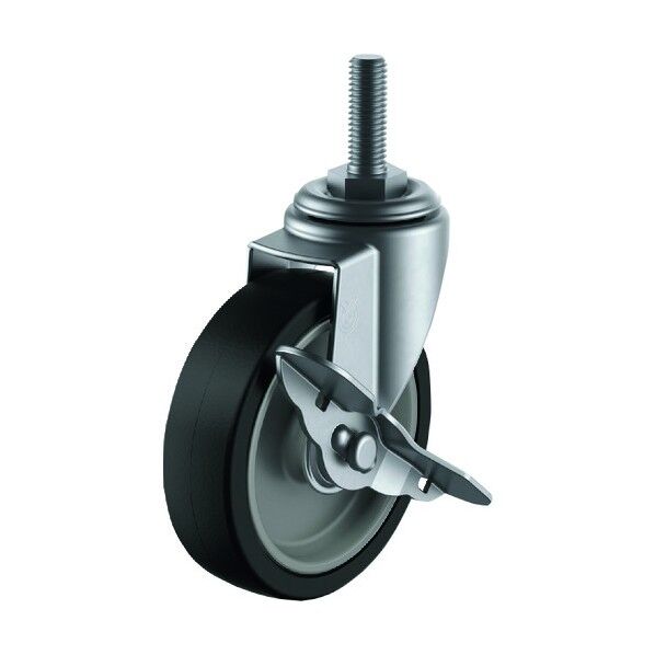 ねじ込み式キャスター自在車S付100径ナイロンホイルゴム車輪 SUS-ET-100NRS-W3/4-40 1点