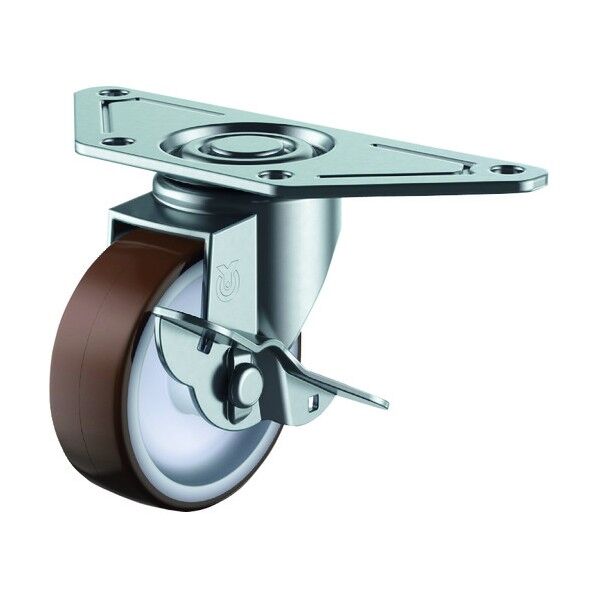 コーナー用キャスター自在車ストッパー付 50径ウレタン車輪 SGC-50URS 1点