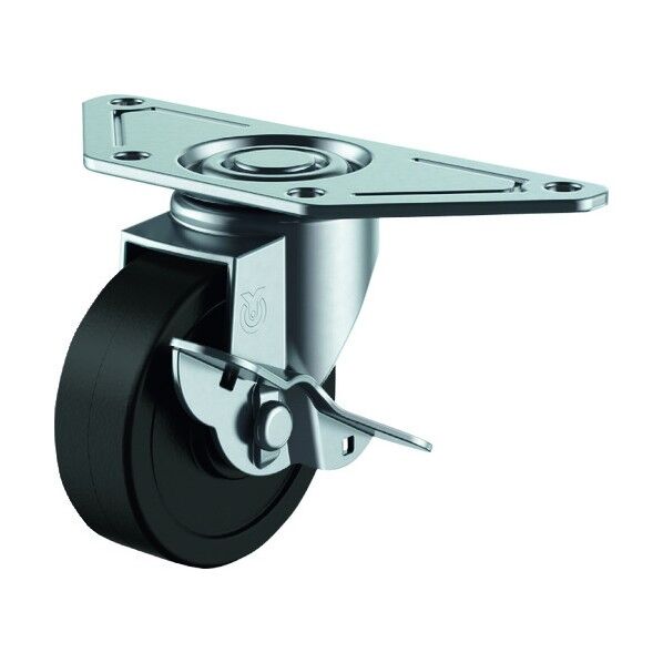 コーナー用キャスター自在車ストッパー付 65径ゴム車輪 SGC-65RHS 1点