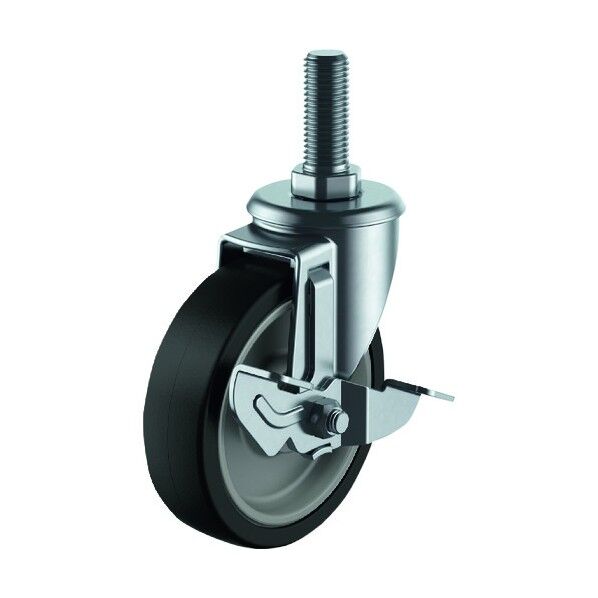 ねじ込み式キャスター自在車S付100径ナイロンホイルゴム車輪 SFHT-100NRBDS-M16-40 1点