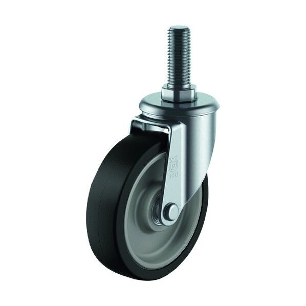 ねじ込み式キャスター自在車100径ナイロンホイルゴム車輪 SFHT-100NRB-M16-40 1点