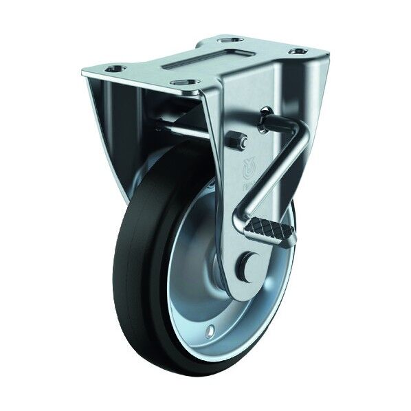 新型プレスキャスター左S付固定車 130径ゴム車輪 PMR-130WBLB(L) 1点