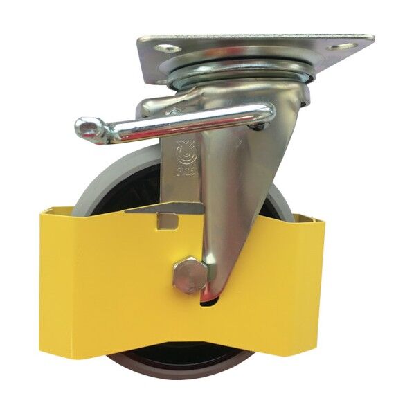 新型プレスキャスター 自在ストッパー付車 150径ナイロンホイルウレタン車輪 PMS-150GUBLBR-IPCY 1点