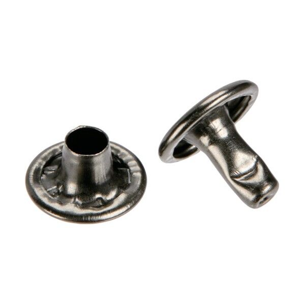 大カシメ スチール 黒ニッケルメッキ 9mm 足長11.5mm (ブリスターパック入) P-THP-CBN11.5 30組