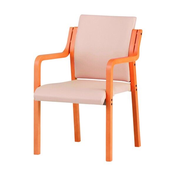 木製スタッキングチェア 肘付き FVM-6AL ライトベージュ FVM-6AL-LBG 1点