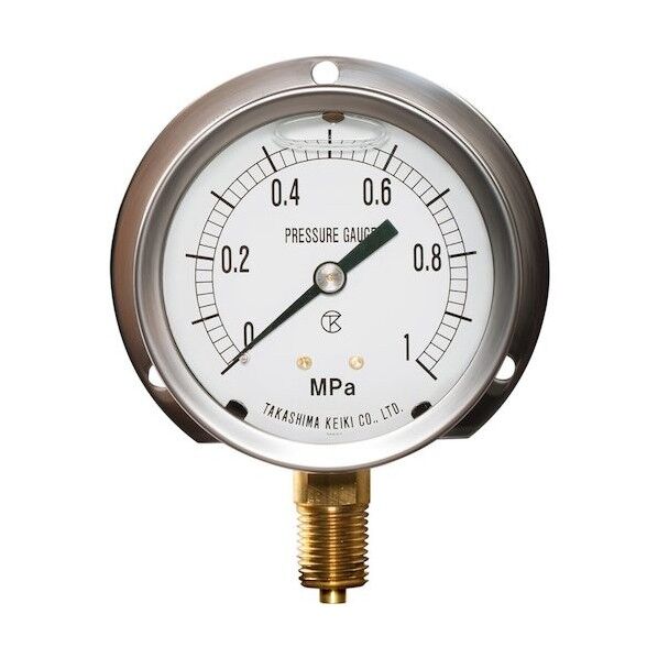 ステンレス圧力計(B枠立型・φ60)圧力レンジ0.0~0.16MPa G1/4 1461016 1点