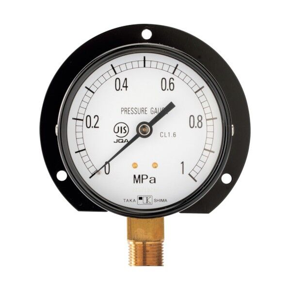 一般圧力計(B枠立型・φ75) 圧力レンジ0.0~0.1MPa G3/8 1023010 1点
