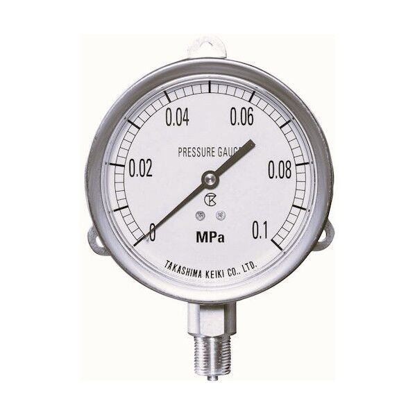 ステンレス圧力計(B枠立型・φ100)圧力レンジ0.0～1MPa G3/8 1477110   1点