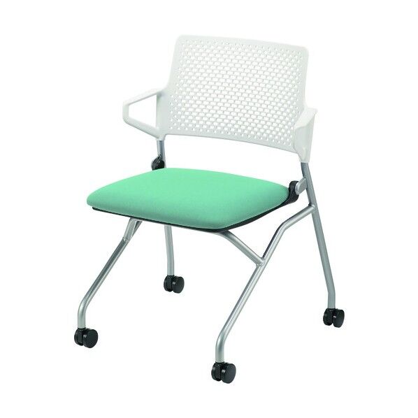 ミーティングチェアFM-345 WS アクアブルー 6-113-1004 1点