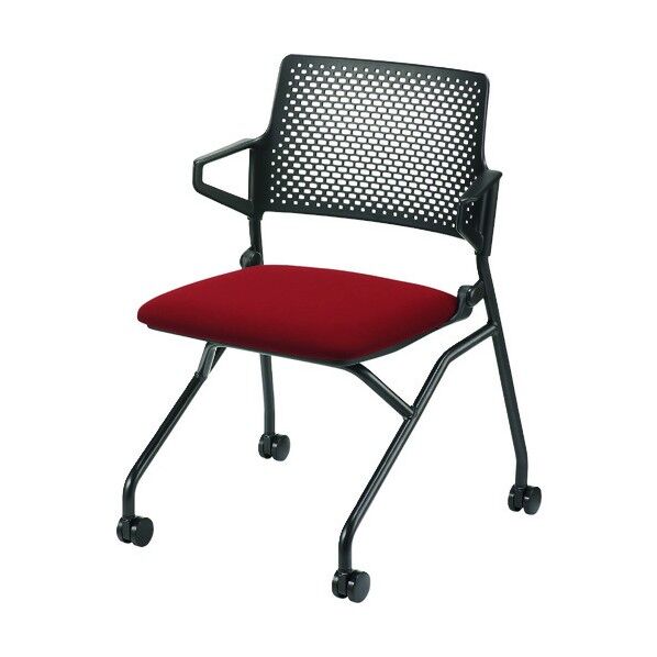 ミーティングチェアFM-345 BB ワインレッド 6-113-1159 1点