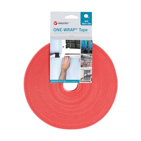 ヴェルクロ[[R上]] ONE-WRAP[[R上]] テープ 幅25mm×長さ25m オレンジ VEL-OW64163 1点