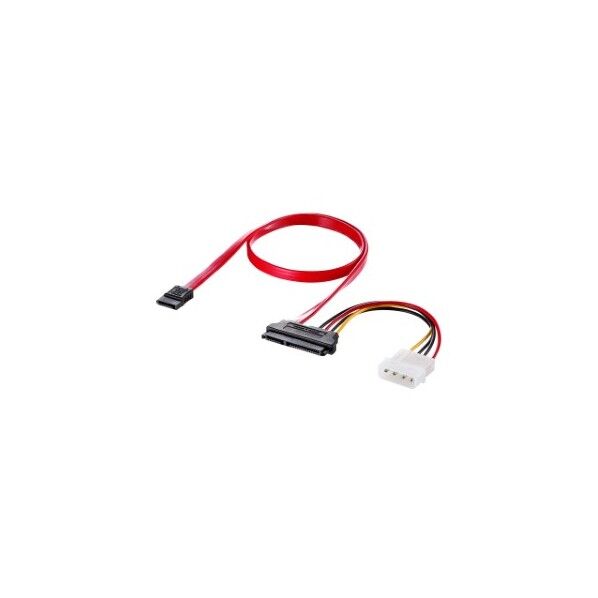 サンワサプライ 一体型SATAケーブル(0.5m) TK-PWSATA7-05 1点