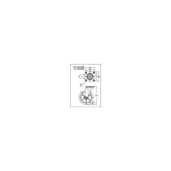 車輪径150mm×取付高190mm×車輪幅34mm×取付座102X102mm RJ2150NWRG 1点