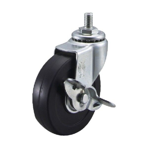 ねじ込みキャスターＳ付自在車５０径ゴム車輪 ET-50RS-W3/8-14 1