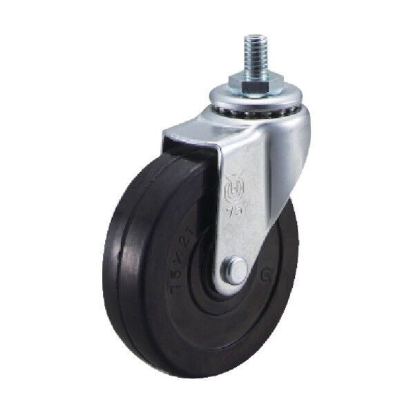 ねじ込みキャスター自在車 ハードゴム車輪 W3/8