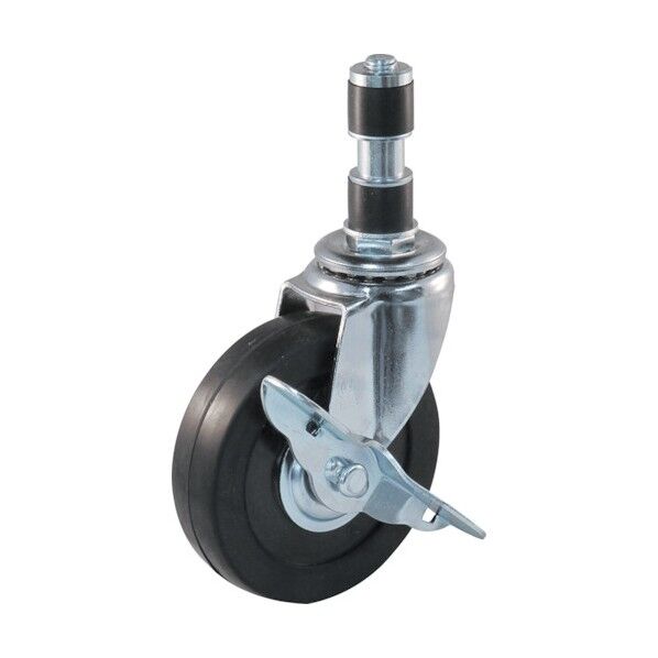 ゴムパイプ19径差込みキャスター自在車S付 ゴム車輪