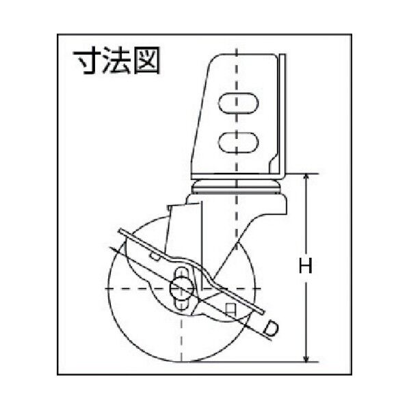 S付アングルキャスター自在車65径ゴム車輪 SA-65RHS 1